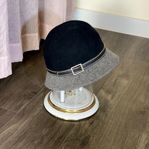 Nine West Black and Gray Women's Hat with Buckle